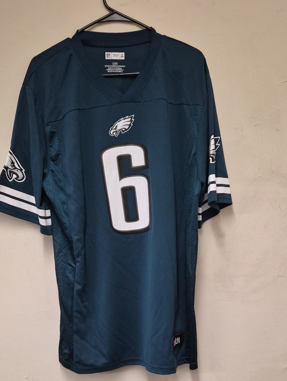 Men's Philadelphia Eagles #6 Teal Football Jersey Size L
